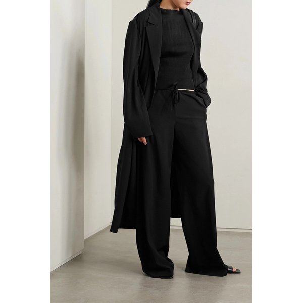 후쿠 오픈 백 골지 니트 티셔츠 블랙 1647597310140091