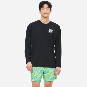 배럴 유니 트로피컬 루즈핏 래쉬가드 블랙 (B5SUWRG231BLK)