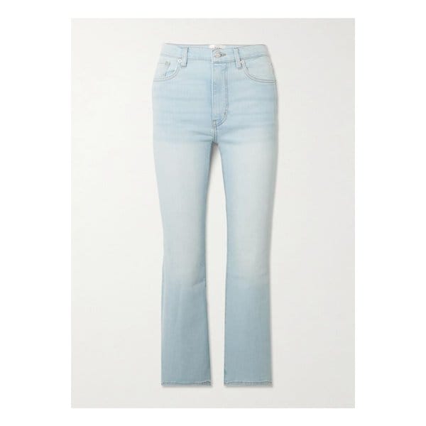 리부트 크롭 스트레치 하이라이즈 부츠컷 진 라이트 데님 46376663162833513