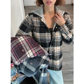25FW 여성 퀄티드 우븐 플란넬 셔츠 자켓 FJ076BLK FJ076RI2 FJ076J56