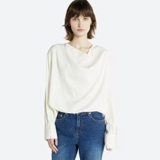 DRAPED OPEN BACK BLOUSE CREME