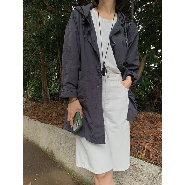 레인라이트 하프 후드자켓_DEEP CHARCOAL