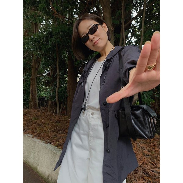 레인라이트 하프 후드자켓_DEEP CHARCOAL