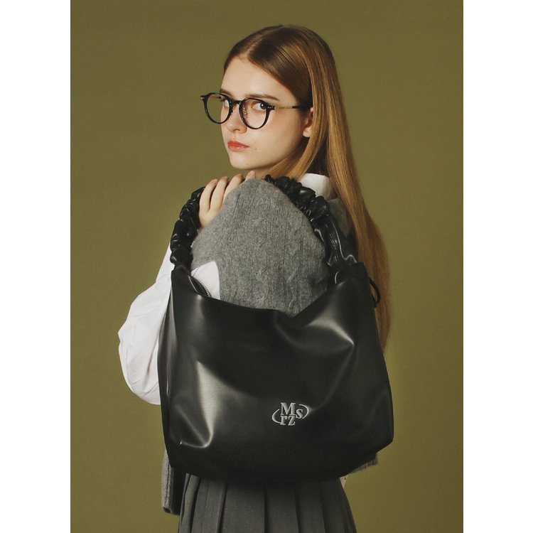 Leather 2way shirring hobo bag _ Black - SSG.COM