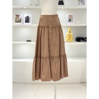 듀엘 [여주점] 여성 버튼 포인트 티어드 스커트 (L261PSD001)