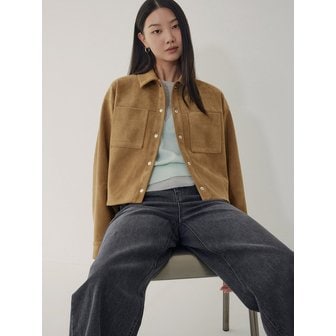 VOV 신세틱 스웨이드 카라 점퍼_카멜 7116120102