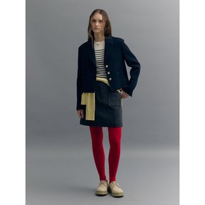 BASIC TWEED CROP JACKET (dark navy)