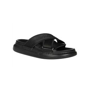 알렉산더 맥퀸 Sandals Oversized Hybrid Slide 627182 W4N21 1081 1081 Black, Silver 8156339