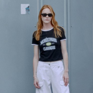 뮤제 PATHOS Musee Paris Classique Crop T-shirt_Black