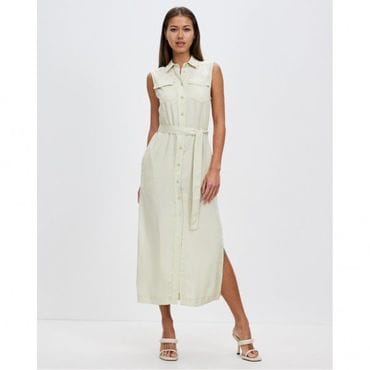 Calvin Klein 4377981 Calvin Klein Tencel Sleeveless Shirt Dress - Vintage Ivory 73047332