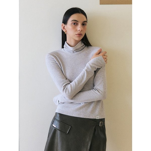 [1+1]앙고라 슬림핏 하이넥 긴팔 티셔츠_6COLORS