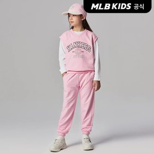 MLB키즈 (공식)24SS 바시티 3PCS 베스트 긴팔 세트 7AS1V0741-50PKP