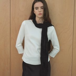 Soft pleated long scarf [TIFA05AC05]_Black