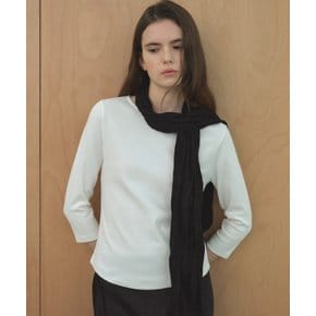 Soft pleated long scarf [TIFA05AC05]_Black
