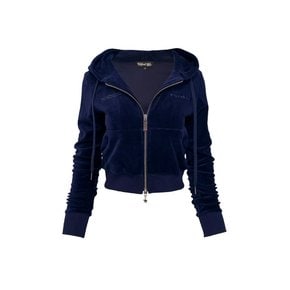 Signature Velvet Hoodie Zip up NAVY