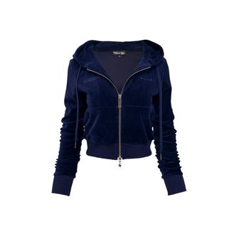 익스파이어드걸 Signature Velvet Hoodie Zip up NAVY