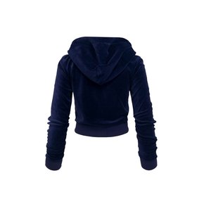 Signature Velvet Hoodie Zip up NAVY