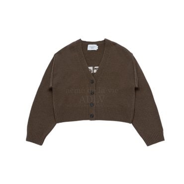 아크메드라비 BASIC LOGO CROP CARDIGAN BROWN 베이직로고 가디건 브라운