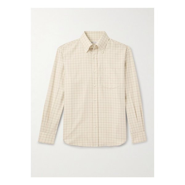 엘리아 버튼 다운 칼라 체크 코튼 셔츠 46376663162903783