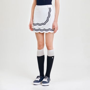 MARTINE GOLF [정상가 318000원]여성 라인컷팅 랩스커트 화이트 (QW0DCU20531)