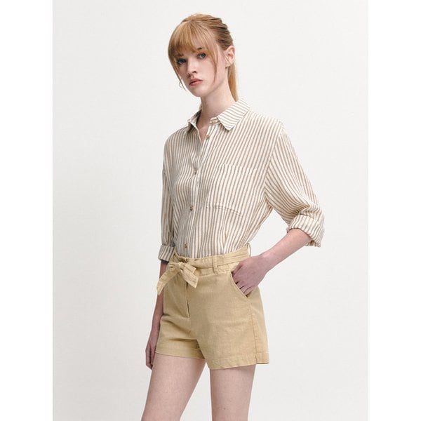 허리스트랩 더블 버튼 쇼츠(MOEBSL07SBE)