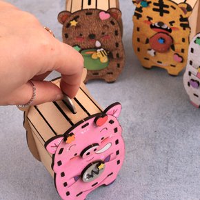 우드 DIY 저금통 만들기 나무 금고 동전 어린이 초등학교 칭찬 조립키트 꾸미기