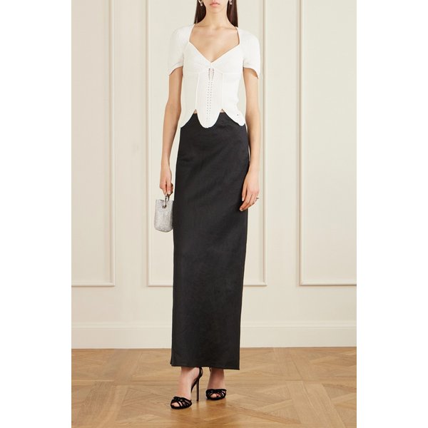 Solene 미니 크리스탈 장식 메탈릭 가죽 토트백 46376663162986194