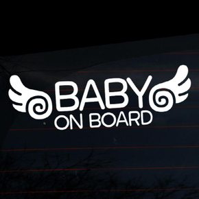 자동차스티커_글씨 BABY ON BOARD