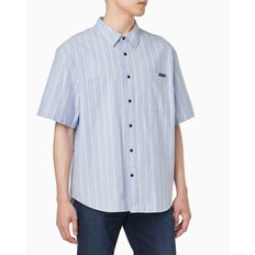 남성 릴렉스핏 스트라이프 옥스포드 반팔 셔츠(4RB112G)