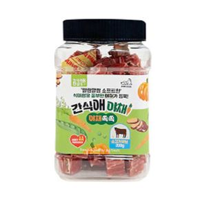 간식애 야채 소고기 큐브 강아지 소프트 통간식 200g