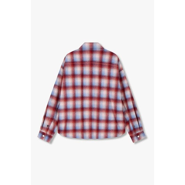 [MEN] 오버핏 울혼방 빅체크 셔츠 9155421305034