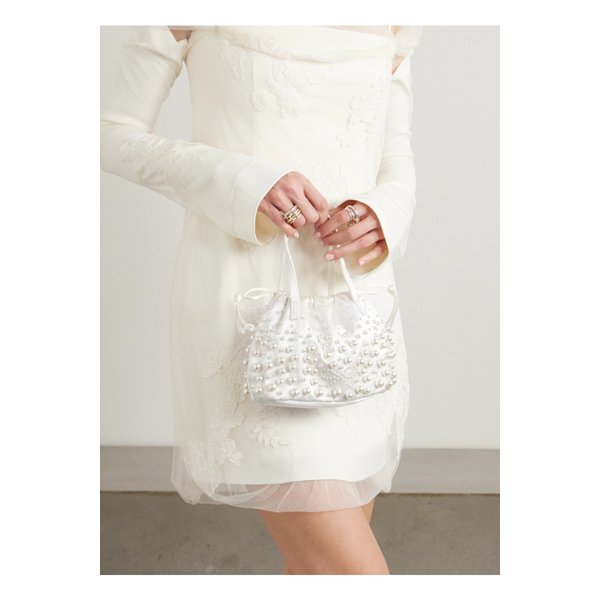 비즈 장식 새틴 파우치 1647597348927598