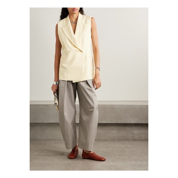 칼마이어 데온 더블 브레스트 울 혼방 트윌 베스트 옐로 46376663162878394