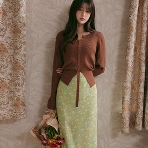 FLOWER LONG SKIRT GREEN