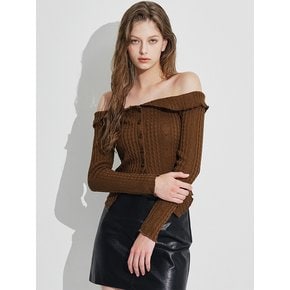 Dorothy Off shoulder knit [Brown]