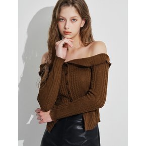 Dorothy Off shoulder knit [Brown]