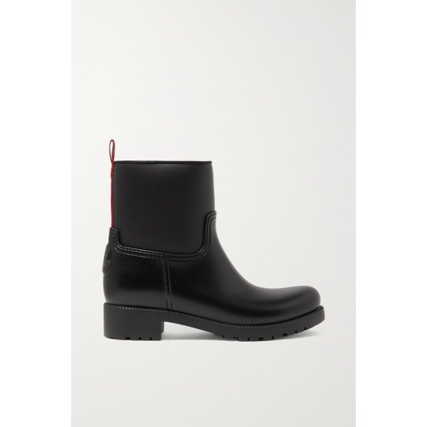 Ginette Grosgrain-trimmed Rubber Rain Boots 블랙