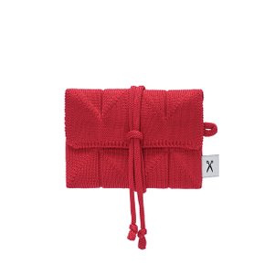 Lucky Pleats Knit Card Wallet Barbados Red[정가: 28,000]