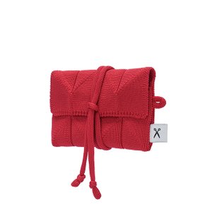 Lucky Pleats Knit Card Wallet Barbados Red[정가: 28,000]