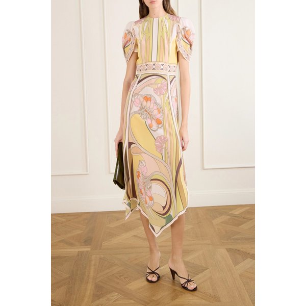 라더블제이 체리 프린트 실크 미디 원피스 46376663163024322