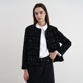 collarless tweed jacket M4C106BK