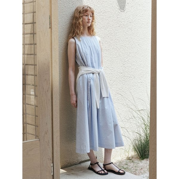 박스 플리츠 슬리브리스 원피스_3COLORS