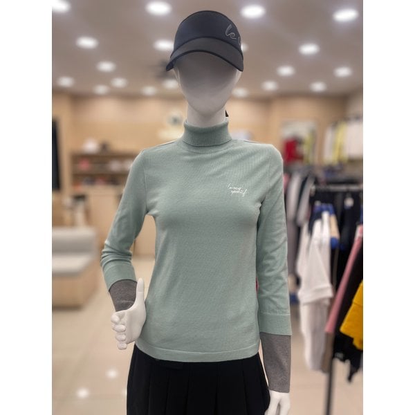 [여주점] 여성 소매 배색 하이넥 스웨터 GP322LKP  LGRN