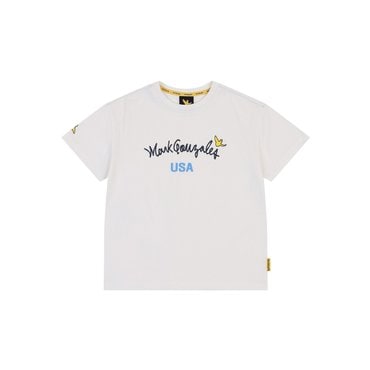 마크곤잘레스키즈 사인 엔젤 USA 반팔 티셔츠-화이트