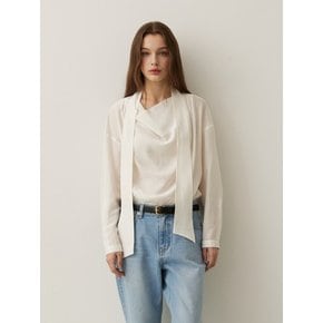 DRAPE SCARF BLOUSE -  IVORY