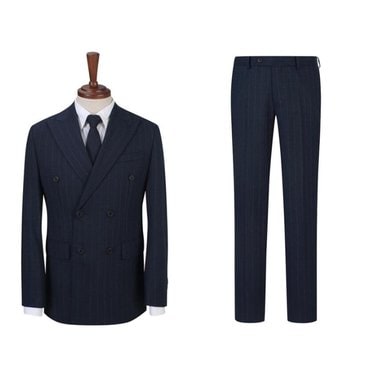 파렌하이트 [24F/W] 스트라이프 피크드 더블 SUIT  (FJJAX2371PAX2271-GRD)