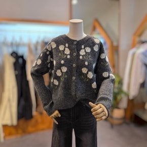 대구백화점레코브울 혼방 플라워패턴 라운드 가디건(SB31FYKC609X)