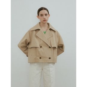 DOUBLE CROP TRENCH JACKET - Beige