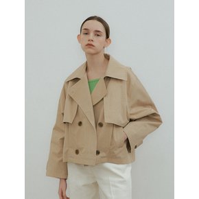 DOUBLE CROP TRENCH JACKET - Beige