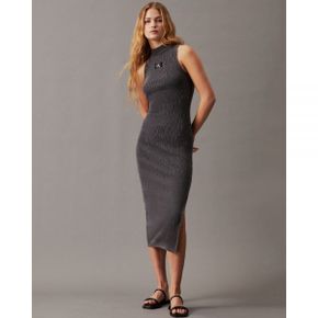 5021886 Calvin Klein Slim Ribbed Bodycon Maxi Dress - Black 103779859